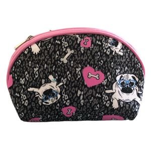 NEW Enchante Accessories Pug In Glasses Dog Themed Cosmetic Makeup Travel Bag